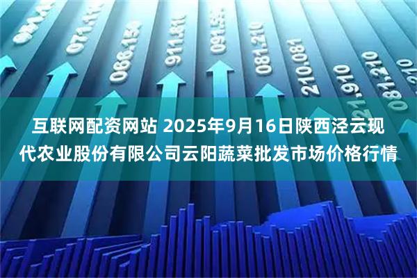 互联网配资网站 2025年9月16日陕西泾云现代农业股份有限公司云阳蔬菜批发市场价格行情